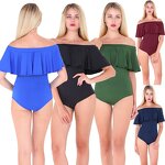 Women's One-piece Swimsuit Manufacturer - 2024 Multi-color Ruffled Tight Hot Spring Beach