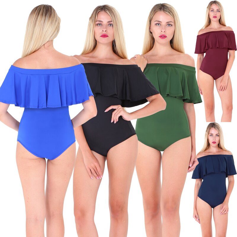 Women's One-piece Swimsuit Manufacturer - 2024 Multi-color Ruffled Tight Hot Spring Beach