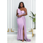 Bridesmaid Dress Manufacturer - 2025 One Shoulder Mermaid Sleeveless Slit Long