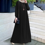 Arabian Jalabiya Manufacturer - Pleated Solid Color Long Sleeve for Muslim Women