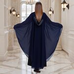 Muslim Robe Manufacturer - Hot Drilled Nail Beads Bat Sleeve Shawl Hooded Cape