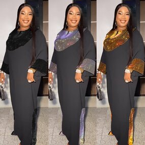 Muslim Dress Manufacturer - 2025 Hot Diamond Gathering Long Style Plus Size