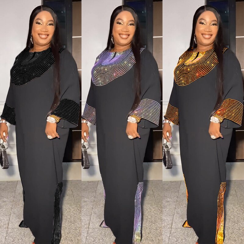 Muslim Dress Manufacturer - 2025 Hot Diamond Gathering Long Style Plus Size