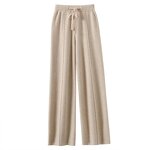 Women's Knitted Pants Manufacturer - 2025 High Waisted Warm Straight Leg Loose Casual