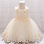Baby Girl Dress Manufacturer - 2024 Flower Pompadour Solid Color Mesh Cute Children