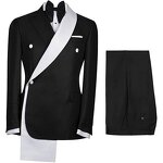 Men's Wedding Tuxedo Set Manufacturer - Slim-Fit Double Breasted Zipper Formal Wear