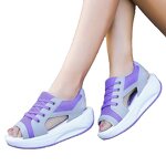 Women's Beach Sandals Manufacturer - 2025 Mesh Lace-up Color Matching Hollow Out Thick Soled