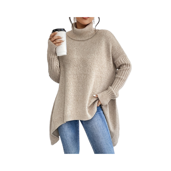 High Collar Sweater Manufacturer - Loose Lazy Style Knitwear for Women Winter