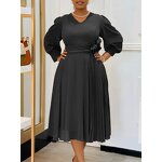 A-line Dress Manufacturer - Plus Size Solid Color High Waist for Women Summer