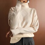 High Collar Sweater Manufacturer - Loose Warm Solid Color Knitwear for Autumn Winter