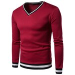 Men's Sweater Manufacturer - V-neck Long Sleeve Solid Color Spring Autumn Casual Fleece