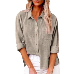 Cotton Shirt Manufacturer - 2025 Long Sleeve Pocket Style Button Solid Color