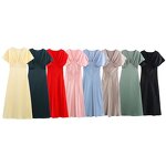 V-neck Dress Manufacturer - Short Sleeved Textured Sexy Elegant Formal Style