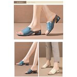 Women's Medium Heel Sandals Manufacturer - 2025 Summer Outerwear Fashion Soft Leather