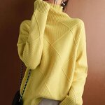 High Collar Sweater Manufacturer - Loose Warm Solid Color Knitwear for Autumn Winter