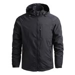 Hooded Jacket Manufacturer - Coated Windproof Loose Casual Zipper Hiking Camping