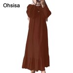 Muslim Robe Manufacturer - 2025 Retro Pocket Ruffle Bubble Sleeve for Women