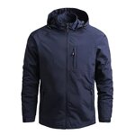 Hooded Jacket Manufacturer - Coated Windproof Loose Casual Zipper Hiking Camping