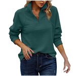Women's Hoodie Manufacturer - 2024 Stand Collar Zipper Long Sleeve Stitching Casual