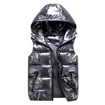 Kids' Vest Jacket Manufacturer - 2025 Parent-child Bright Padded Sleeveless Hooded Thicken Warm