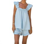 Women's Pajama Set Manufacturer - 2025 Cotton Linen Vest Shorts Two-piece Home Wear