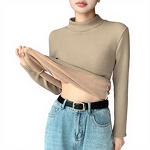 Knitted Sweater Manufacturer - Half High Neck Plush Warm Long Sleeve for Autumn Winter