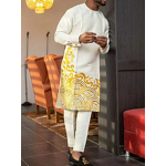 Men's Shirt Pants Set Manufacturer - O-neck Long Sleeve Ethnic Casual for Africa Middle East