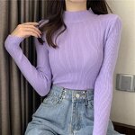 Half High Neck Sweater Manufacturer - Candy Color Inner Layer for Women Autumn