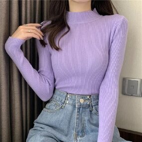 Half High Neck Sweater Manufacturer - Candy Color Inner Layer for Women Autumn