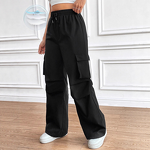 Women's Workwear Pants Manufacturer - High Waist Wide Leg Multiple Pockets Casual