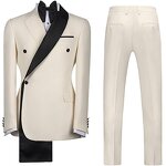 Men's Wedding Tuxedo Set Manufacturer - Slim-Fit Double Breasted Zipper Formal Wear
