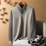 Men's Pullover Sweater Manufacturer - Round Neck Thickened Velvet 100% Polyester Loose Casual