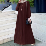 Arabian Jalabiya Manufacturer - Pleated Solid Color Long Sleeve for Muslim Women
