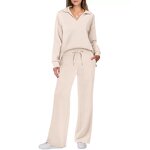 Women's Pants Set Manufacturer - Long Sleeved Drawstring Solid Color Commuting