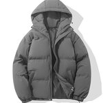 Men's Cotton Jacket Manufacturer - 2025 Loose Hooded Solid Color Thick Warm