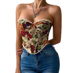 Lace Strap Vest Manufacturer - 2025 Multi Color Flower Printed Chest Wrapped Retro