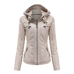Hooded Leather Jacket Manufacturer - PU Water Washable Detachable for Spring Autumn