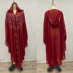 Muslim Cape Dress Manufacturer - Hot-Stamped Rhinestone Polyester Shawl Hooded