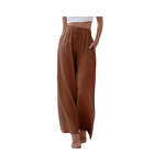 Women's Wide Leg Pants Manufacturer - 2025 Linen Loose Pulling Rope Elastic Waist