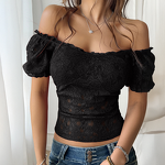 Hollow Out One Shoulder Top Manufacturer - Lace Slim Navel for Women Spring Summer