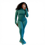 Women's Sports Set Manufacturer - Long Sleeve Tight Bellbottom Pants Leisure Wear