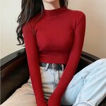 Half High Neck Sweater Manufacturer - Candy Color Inner Layer for Women Autumn