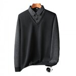 Men's Pullover Sweater Manufacturer - Round Neck Thickened Velvet 100% Polyester Loose Casual