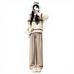 Women's Cotton Pants Manufacturer - Autumn Winter Lamb Wool Thickened Wide Leg Casual
