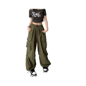 Women's Casual Pants Manufacturer - Summer American Workwear Ankle Binding Loose Wide Leg