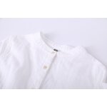 Cotton Yarn Blouse Manufacturer - Long Sleeve Stand Collar Button Soft Midi Casual