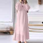 Muslim Robe Manufacturer - 2025 Retro Pocket Ruffle Bubble Sleeve for Women