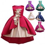 Girls' Dress Manufacturer - 2023 Wholesale Summer Floral Kids Birthday Wedding Party Gown
