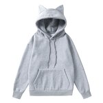 Women's Hooded Cardigan Manufacturer - Cat Ears Pockets Long Sleeve Casual Fleeces