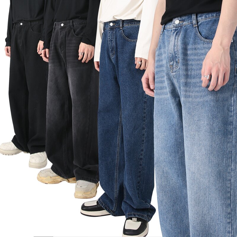 Men's Denim Jeans Manufacturer - 2025 Vintage Straight Loose Mid-Rise Elastic Waist